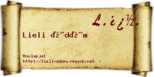 Lieli Ádám névjegykártya
